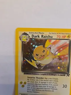 1999-2000 POKEMON DARK RAICHU HOLO 70HP 83/82 - Image 3