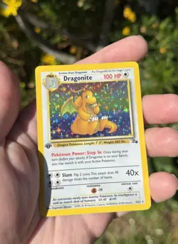 Pokemon Fossil Dragonite Holo Rare 1st Edition 4/62 100 HP English 1999 - Image 1