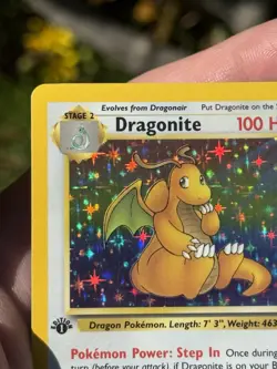 Pokemon Fossil Dragonite Holo Rare 1st Edition 4/62 100 HP English 1999 - Image 3