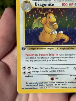 Pokemon Fossil Dragonite Holo Rare 1st Edition 4/62 100 HP English 1999 - Image 5