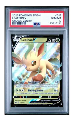 PSA 10 2023 POKEMON SWORD AND SHIELD CROWN ZENITH LEAFEON V 013 - Image 1
