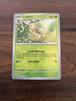Leafeon 005/131 Prismatic Evolutions Reverse Holo Pokemon NM - Image 1