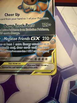 2019 Pokemon Sun & Moon Team Up Eevee & Snorlax GX Tag Team FA 171/181 MINT READ - Image 4