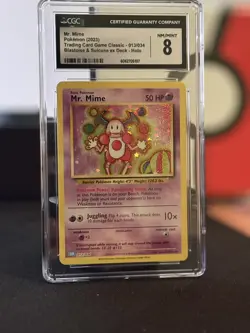 CGC 8 NM/Mint Mr. Mime Holo 013/034 2023 Pokemon TCG Classic Blastoise Deck - Image 1