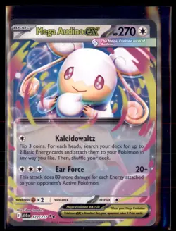 Pokemon Mega Audino ex 172/217 ME: Ascended Heroes Mega, EX Ultra Rare Holo - Image 1