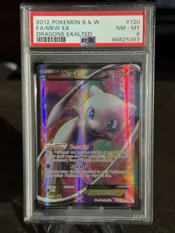 2012 POKEMON B&W DRAGONS EXALTED #120 FULL ART/MEW EX PSA 8 - Image 3
