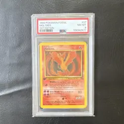 Pokemon Moltres Fossil 1st Edition 27/62 PSA 8 Rare Regular English - Image 1