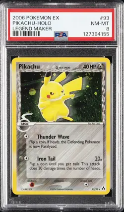 2006 POKEMON EX LEGEND MAKER #93 PIKACHU-HOLO PSA 8 - Image 1