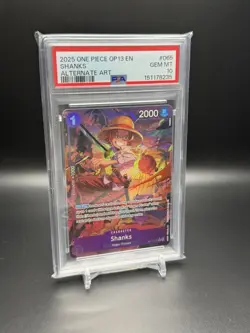 2025 ONE PIECE OP13 EN SHANKS ALT ART PSA 10 - Image 1