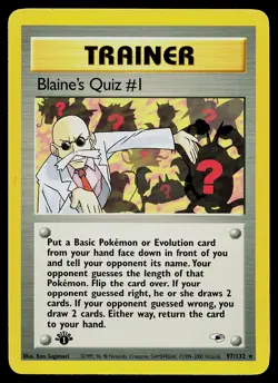 Pokemon Card - Blaine's Quiz #1 Gym Heroes 97/132 Rare 1st Edition - Image 1