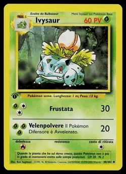Pokemon Card - Ivysaur ITALIAN Base Set 30/102 Uncommon 1st Edition - Image 1
