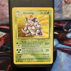 Pokemon Nidoking Base Set 90 HP Holo Rare LP 11/102 1999-2000 Copyright Card - Image 1