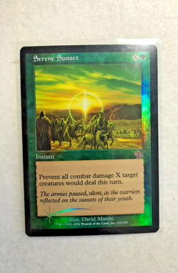 MTG **Serene Sunset** Foil - Judgment - Near Mint - Green Instant - Actual Card - Image 1