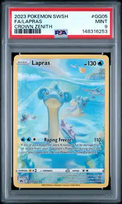 Lapras GG05 Crown Zenith Galarian Gallery PSA 9 Mint Pokemon Card - Image 1