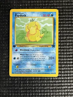 Psyduck 1st First Edition 65/82 Pokemon Card 2000 Team Rocket LP - Image 1