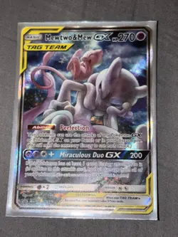Pokemon Mewtwo & Mew GX SM191 Sun & Moon Promo TAG TEAM GX Holofoil Card - Image 1