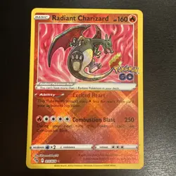 Pokemon Go Radiant Charizard TCG Card Holo Radiant Rare 011/078 - Image 1