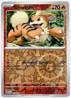 Pokemon TCG - Scarlet & Violet 030/198 - Growlithe - Reverse Holo - Image 1