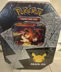 Pokemon Celebrations TCG Lance/Charizard V 25th Anniversary Tin -Factory Sealed - Image 1