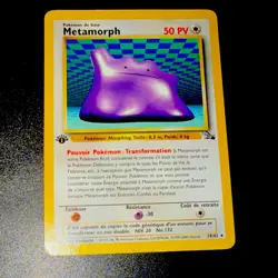 Pokemon Metamorph 1st Edition Fossil Set Rare French Card 50 HP 18/62 - Image 1