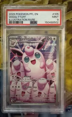 2025 Pokemon Pfl En-Phantasmal Flames #105 Wigglytuff Illustration Rare PSA 9 - Image 1
