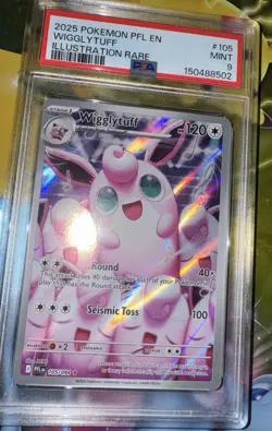 2025 Pokemon Pfl En-Phantasmal Flames #105 Wigglytuff Illustration Rare PSA 9 - Image 3