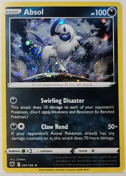 Fart Swirl 🌀 Absol 097/189 Cosmos Holo Bleed Error Rare Pokemon TCG ✨ - Image 3
