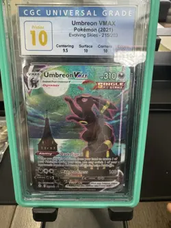 Pokemon Umbreon VMAX Alternate Art Holo CGC Pristine 10 w Subs 215/203 evo skys - Image 1