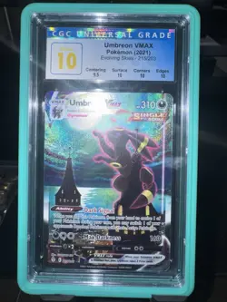 Pokemon Umbreon VMAX Alternate Art Holo CGC Pristine 10 w Subs 215/203 evo skys - Image 2