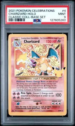2021 POKEMON CELEBRATIONS CLASSIC COLL #4 CHARIZARD-HOLO PSA 9 - Image 1