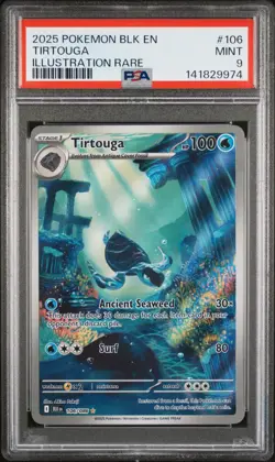 TIRTOUGA #106 PSA 9 Illustration Rare TCG 2025 Pokemon Blk En-Black Bolt - Image 1