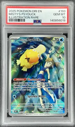 2025 Pokemon Destined Rivals Misty's Psyduck Illustration Rare #193/182 (PSA 10) - Image 1