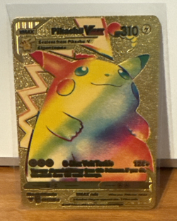 Pikachu VMax Rainbow Gold Foil Fan Art Vinyl Pokemon Collector 044/185 NM/M - Image 1