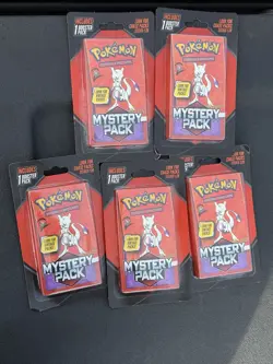 Lot Of 5 NEW SEALED 2025 Pokemon Mystery Pack Mewtwo Possible Vintage Chase Pack - Image 1
