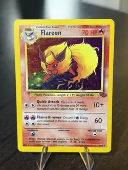 Pokemon TCG “Flareon” 3/64 Jungle Holo Rare Unlimited 1999 - Image 1