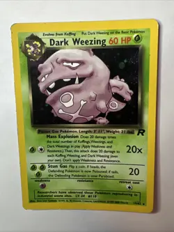 Pokemon TCG Team Rocket Dark Weezing Holo Rare Base Set 14/82 - MP Condition - Image 1