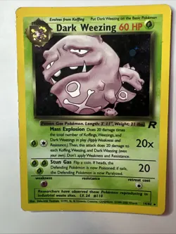 Pokemon TCG Team Rocket Dark Weezing Holo Rare Base Set 14/82 - MP Condition - Image 2