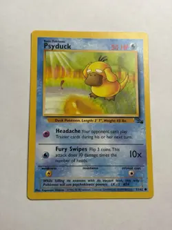 Pokemon TCG Psyduck 53/62 Fossil Regular Common Wizards 1999 50 HP - Image 1