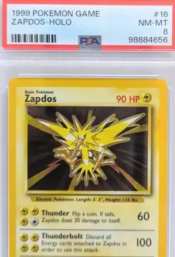 Zapdos Holo PSA Base Set 1999 WOTC Unlimited #16 Vintage Pokemon - Image 1