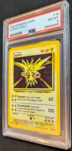 Zapdos Holo PSA Base Set 1999 WOTC Unlimited #16 Vintage Pokemon - Image 3