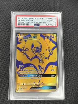 2019 Pokemon SM Hidden Fates Premium Collection Lunala GX SM103a Promo PSA 10 - Image 1