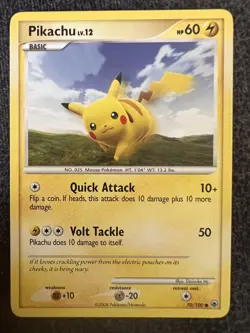 Pikachu LV.12 70/100 Common Pokemon Card NM - Image 1