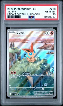 2025 POKEMON SVP EN-SV BLACK STAR PROMO #208 VICTINI PSA 10 - Image 1