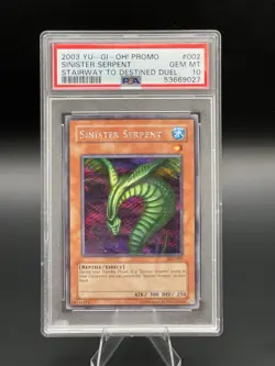 Sinister Serpent #002 YU-GI-OH! Promo 2003 Stairway To Destined Duel GEM PSA 10 - Image 1