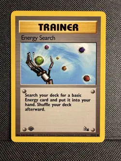 1ST EDITION Energy Search 59/62 Trainer 1999 Fossil WOTC Pokemon Cards NM - Image 1