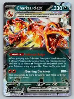 Pokemon TCG Charizard EX Double Rare Tera Holo Card 054/091 Paldean Fates - Image 1