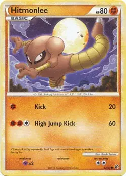 Pokemon Card HeartGold SoulSilver Undaunted 52/90 Hitmonlee - Image 1