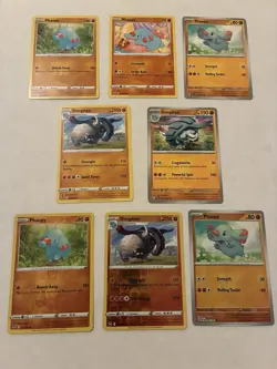 Lot Of 8 Phanpy and Donphan Pokemon Cards - Image 1