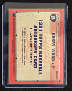 KERRY WOOD 2026 TOPPS BASEBALL 1991 AUTOGRAPH AUTO CHICAGO CUBS ON CARD - Image 2