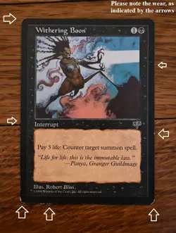 Magic the Gathering MtG – Withering Boon 1996 - Image 2